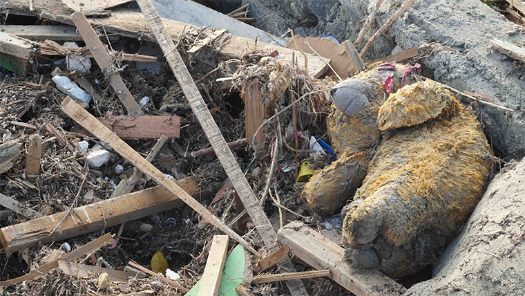 A lost teddy bear in the aftermath of Indonesia tsunami